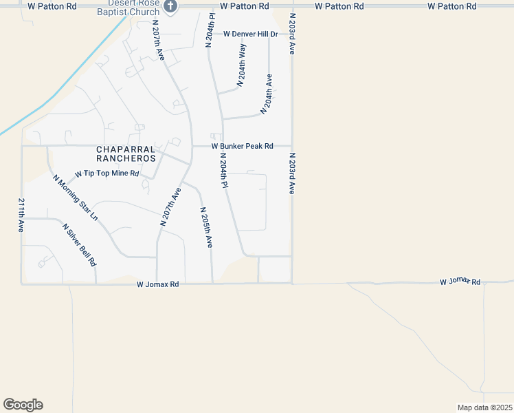 map of restaurants, bars, coffee shops, grocery stores, and more near 27038 North 204th Avenue in Wittmann