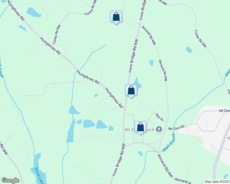 map of restaurants, bars, coffee shops, grocery stores, and more near 1081 Humphries Road Northwest in Conyers