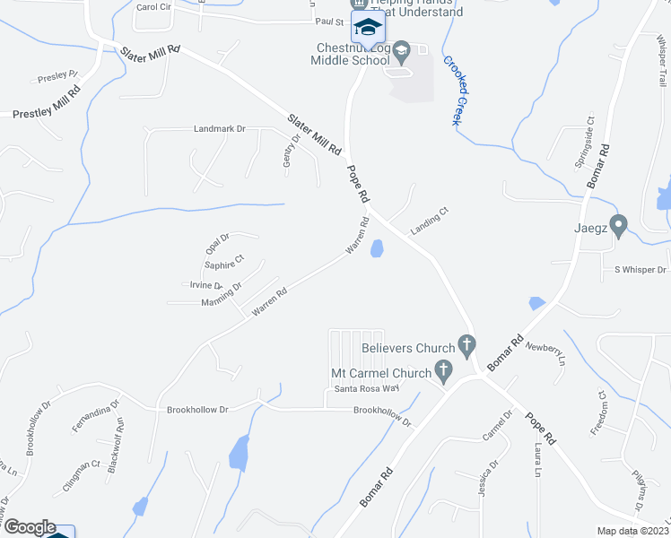 map of restaurants, bars, coffee shops, grocery stores, and more near 2784 Warren Road in Douglasville