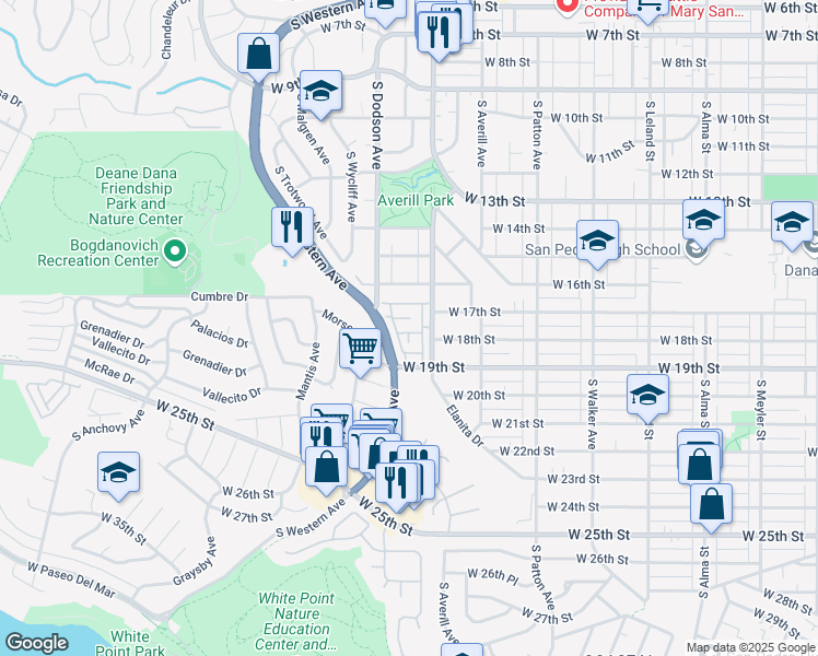 map of restaurants, bars, coffee shops, grocery stores, and more near 1538 Hyannis Lane in Los Angeles