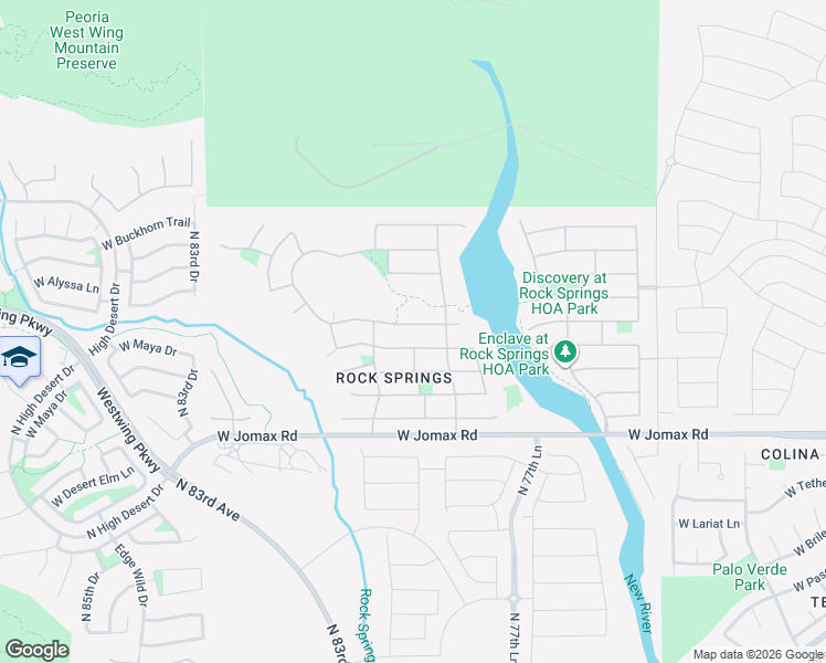 map of restaurants, bars, coffee shops, grocery stores, and more near 7928 West Redbird Road in Peoria