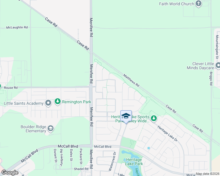 map of restaurants, bars, coffee shops, grocery stores, and more near 29168 Bay Bridge Court in Menifee