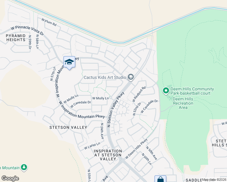 map of restaurants, bars, coffee shops, grocery stores, and more near 5437 West Red Bird Road in Phoenix