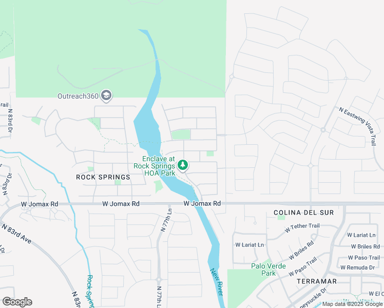 map of restaurants, bars, coffee shops, grocery stores, and more near 7629 West Redbird Road in Peoria
