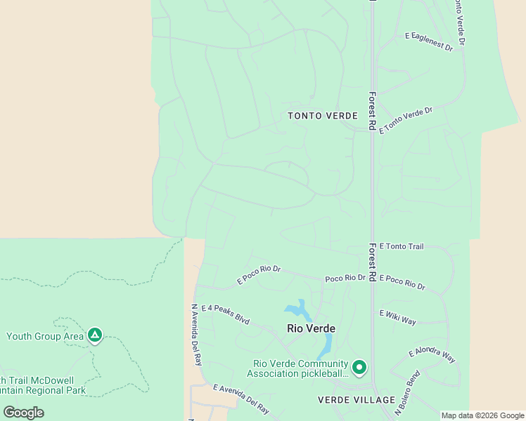 map of restaurants, bars, coffee shops, grocery stores, and more near 18608 East Picacho Road in Rio Verde
