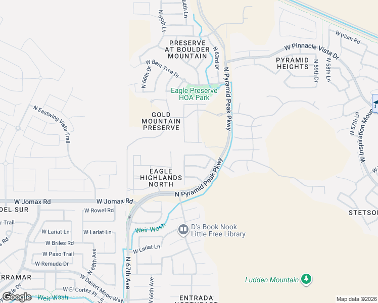 map of restaurants, bars, coffee shops, grocery stores, and more near 6439 West Tombstone Trail in Phoenix