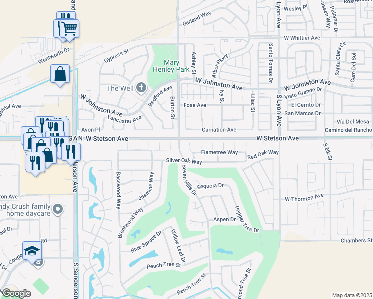 map of restaurants, bars, coffee shops, grocery stores, and more near 1145 Lemon Gum Lane in Hemet