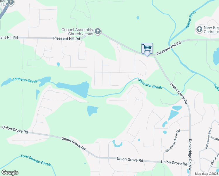 map of restaurants, bars, coffee shops, grocery stores, and more near 7841 Mohansic Park Lane in Lithonia