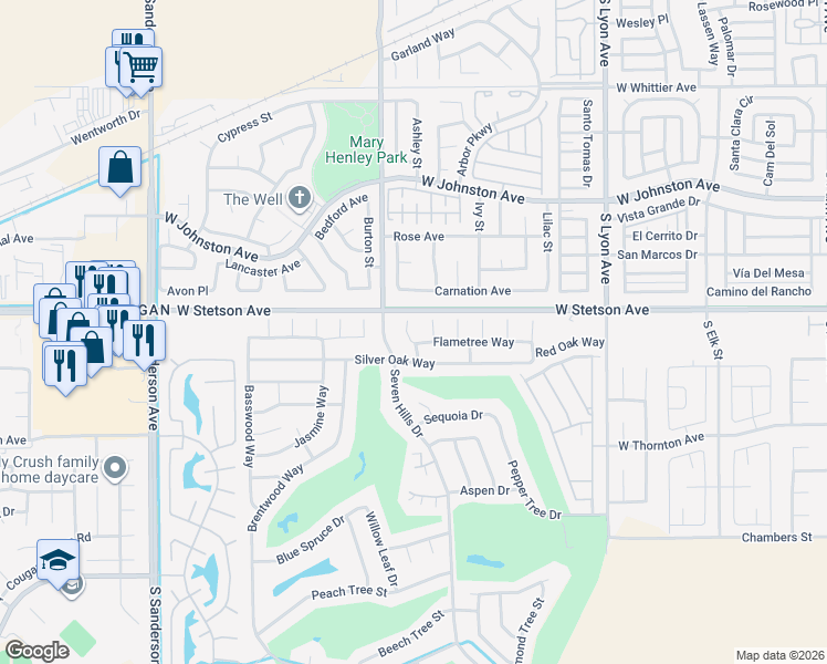 map of restaurants, bars, coffee shops, grocery stores, and more near 1138 Lemon Gum Lane in Hemet