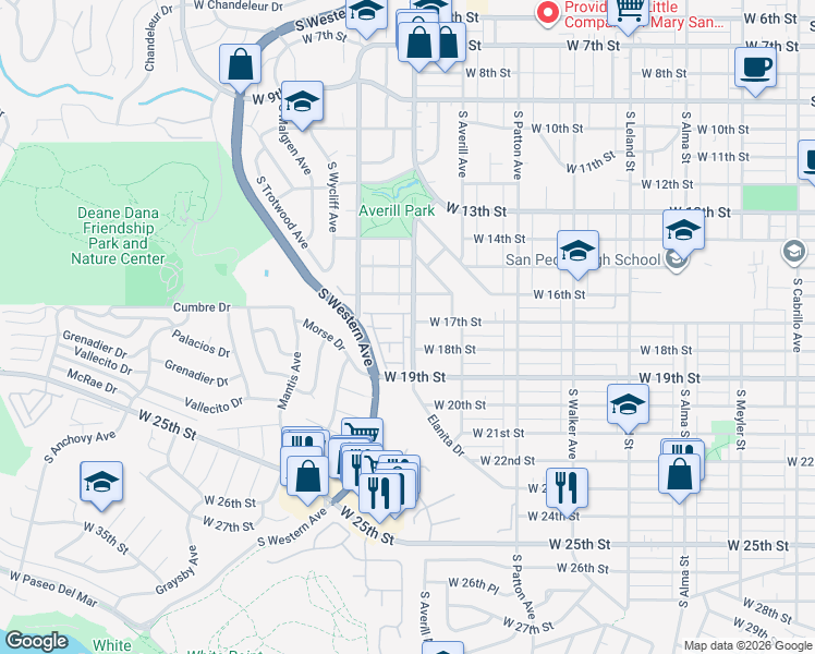 map of restaurants, bars, coffee shops, grocery stores, and more near 1724 Freeport Terrace in Los Angeles