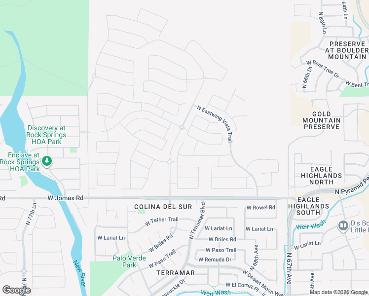 map of restaurants, bars, coffee shops, grocery stores, and more near 26983 North 71st Drive in Peoria