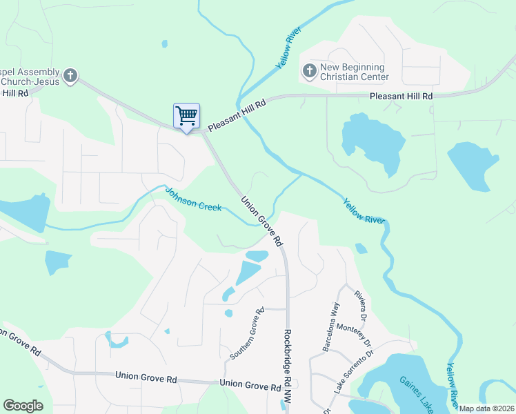 map of restaurants, bars, coffee shops, grocery stores, and more near 8359 Union Grove Road in Lithonia