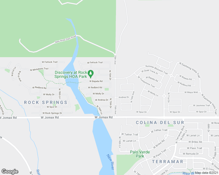 map of restaurants, bars, coffee shops, grocery stores, and more near 7449 West Redbird Road in Peoria