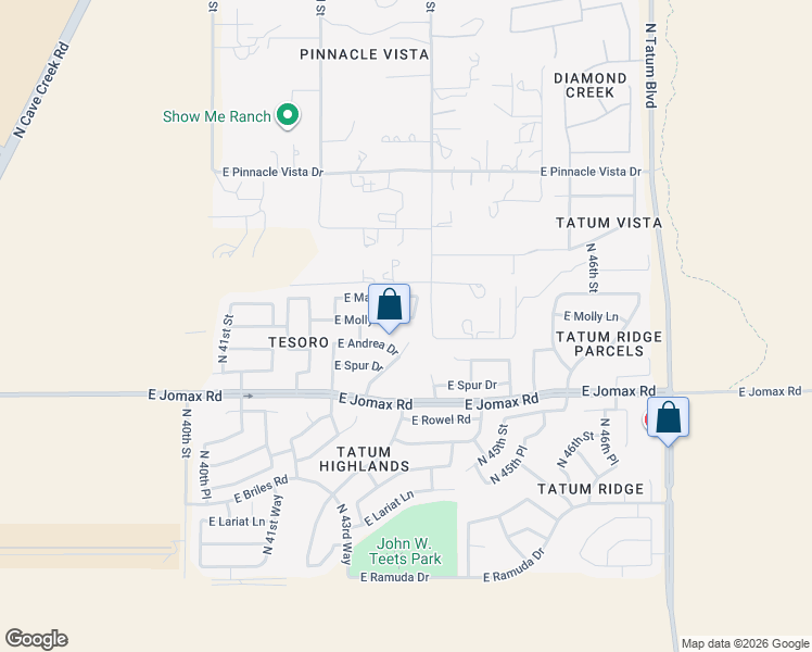 map of restaurants, bars, coffee shops, grocery stores, and more near 4262 East Molly Lane in Cave Creek