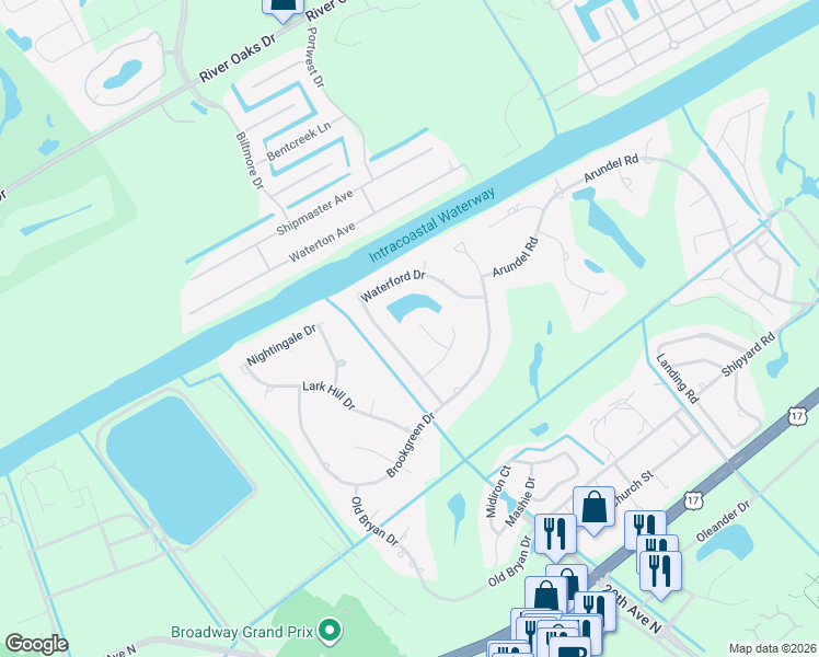 map of restaurants, bars, coffee shops, grocery stores, and more near 1474 Doar Point in Myrtle Beach