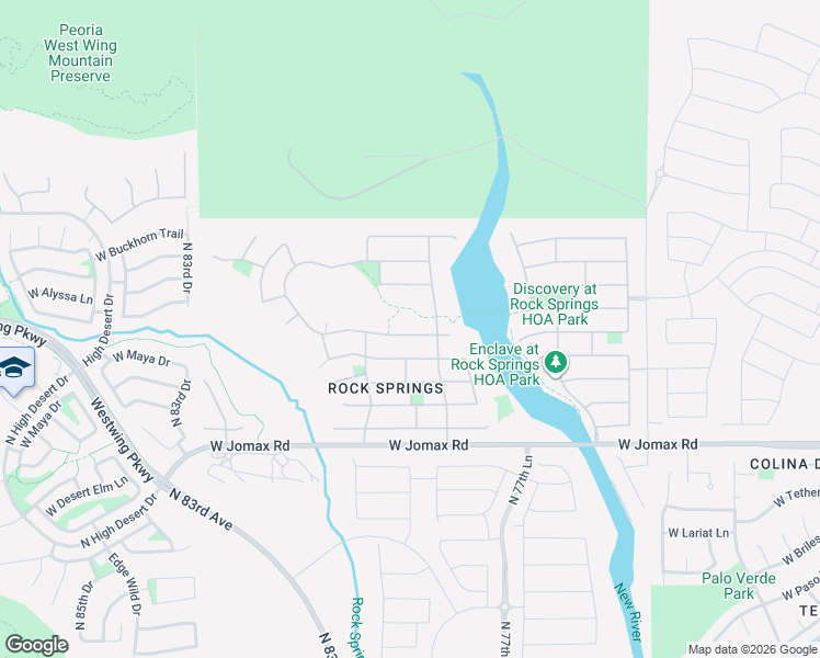 map of restaurants, bars, coffee shops, grocery stores, and more near 7928 West Redbird Road in Peoria