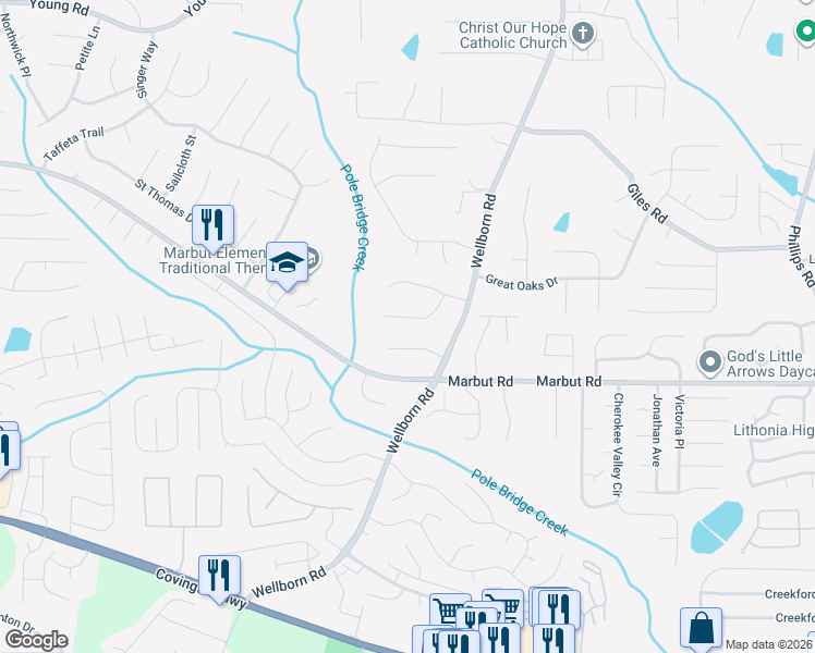 map of restaurants, bars, coffee shops, grocery stores, and more near 2064 Quilt Court in Lithonia