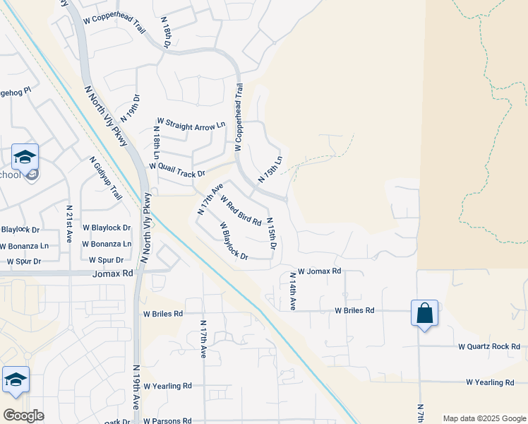 map of restaurants, bars, coffee shops, grocery stores, and more near 1535 West Tombstone Trail in Phoenix
