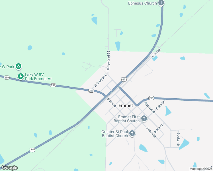 map of restaurants, bars, coffee shops, grocery stores, and more near 100 West Prescott Street in Emmet