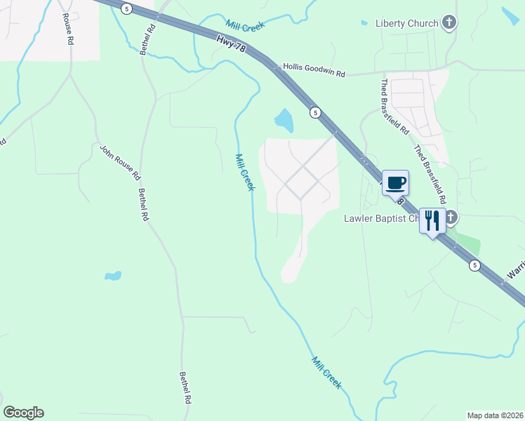 map of restaurants, bars, coffee shops, grocery stores, and more near 7890 Cresview Drive in Dora