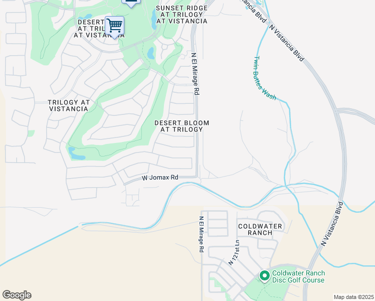 map of restaurants, bars, coffee shops, grocery stores, and more near 12347 Alyssa Lane in Peoria