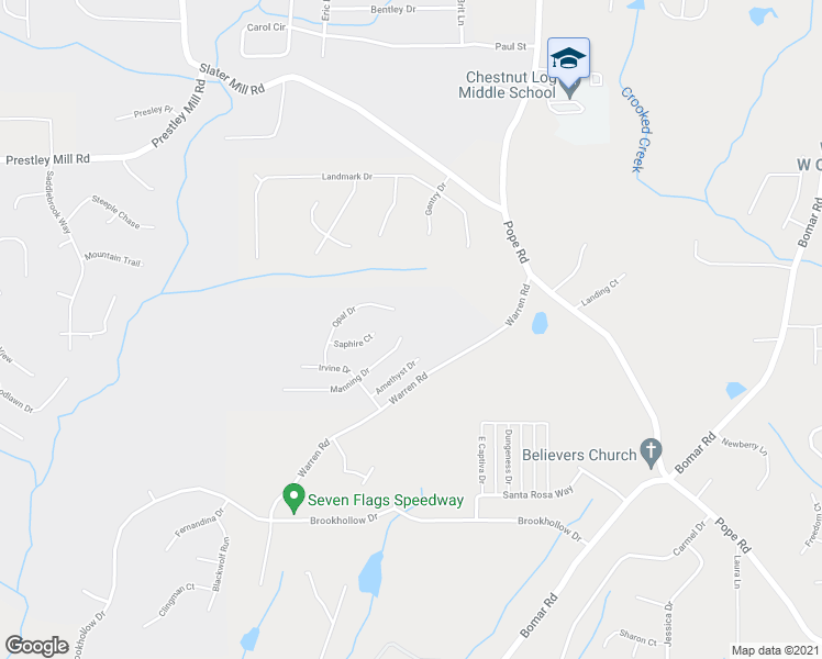 map of restaurants, bars, coffee shops, grocery stores, and more near 5021 Manning Drive in Douglasville