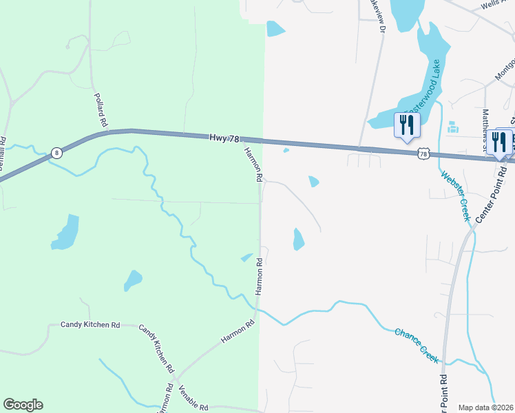 map of restaurants, bars, coffee shops, grocery stores, and more near 135 Harmon Road in Temple