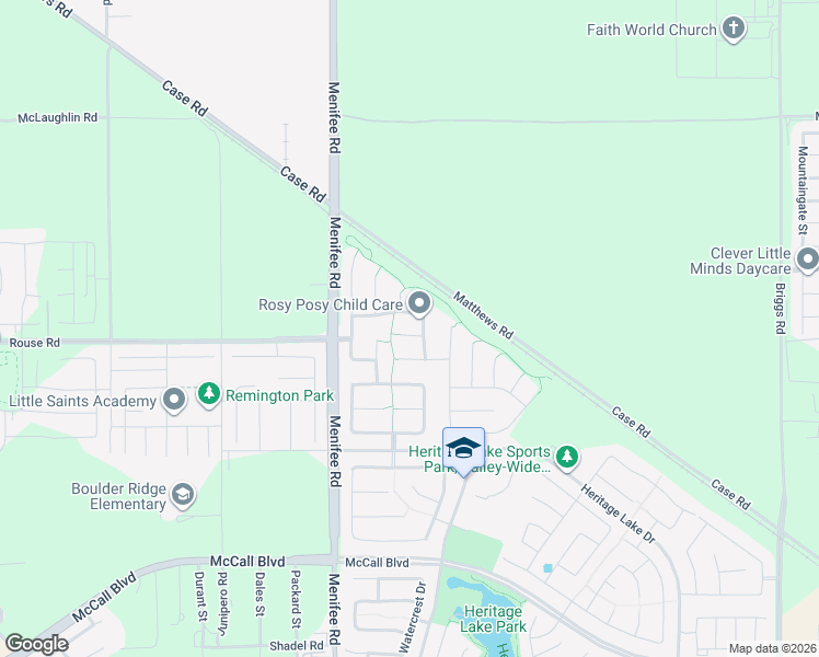 map of restaurants, bars, coffee shops, grocery stores, and more near 29192 Bay Bridge Court in Menifee