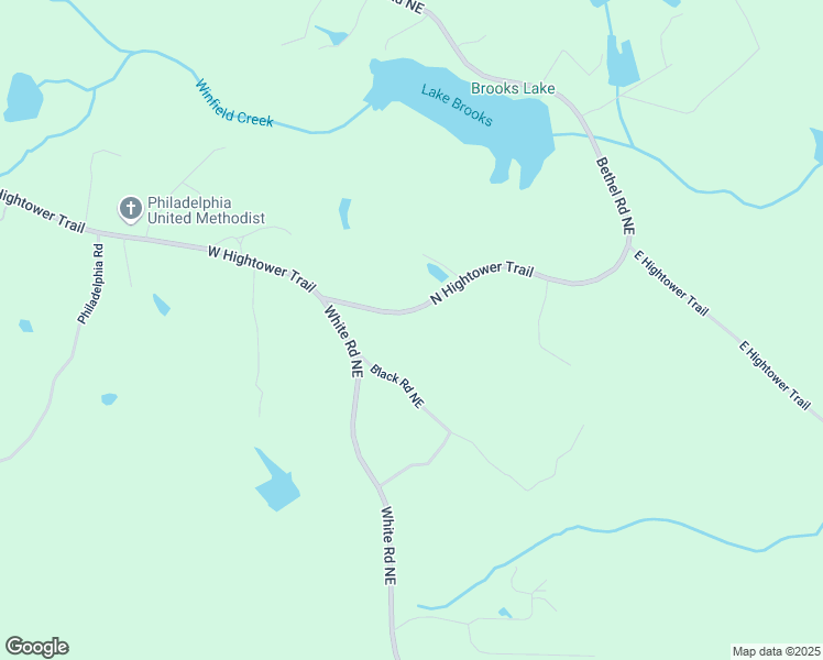 map of restaurants, bars, coffee shops, grocery stores, and more near 2517 North Hightower Trail in Conyers