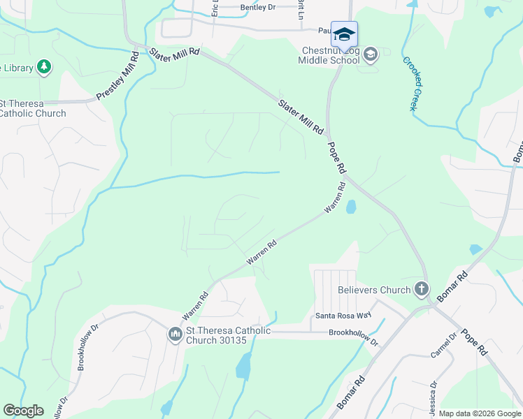 map of restaurants, bars, coffee shops, grocery stores, and more near 5022 Manning Drive in Douglasville