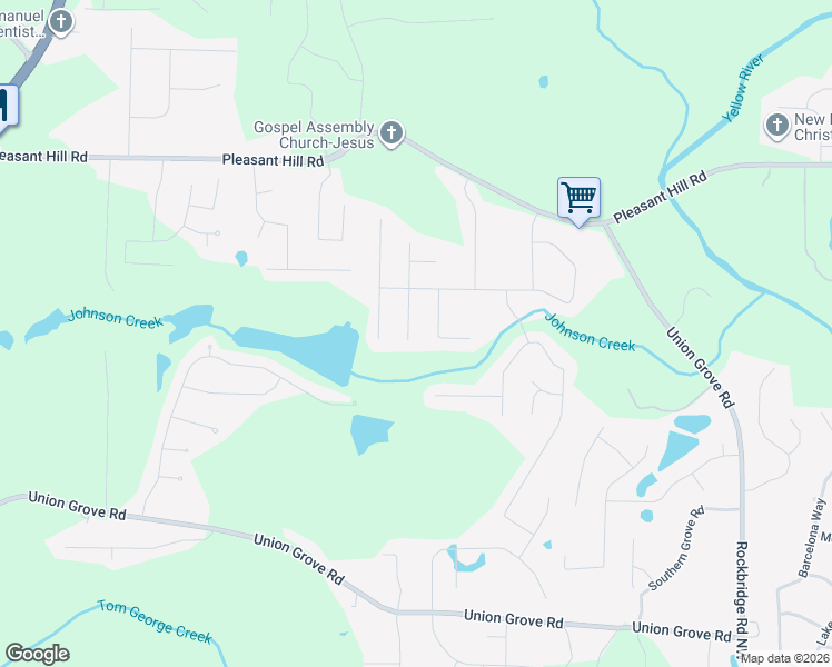 map of restaurants, bars, coffee shops, grocery stores, and more near 7841 Mohansic Park Lane in Lithonia