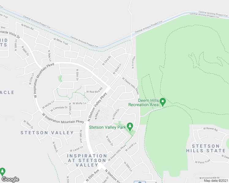 map of restaurants, bars, coffee shops, grocery stores, and more near 26937 North 52nd Glen in Phoenix