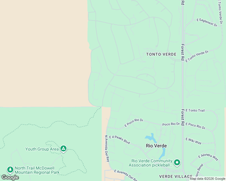 map of restaurants, bars, coffee shops, grocery stores, and more near 18410 East Horseshoe Bend in Rio Verde