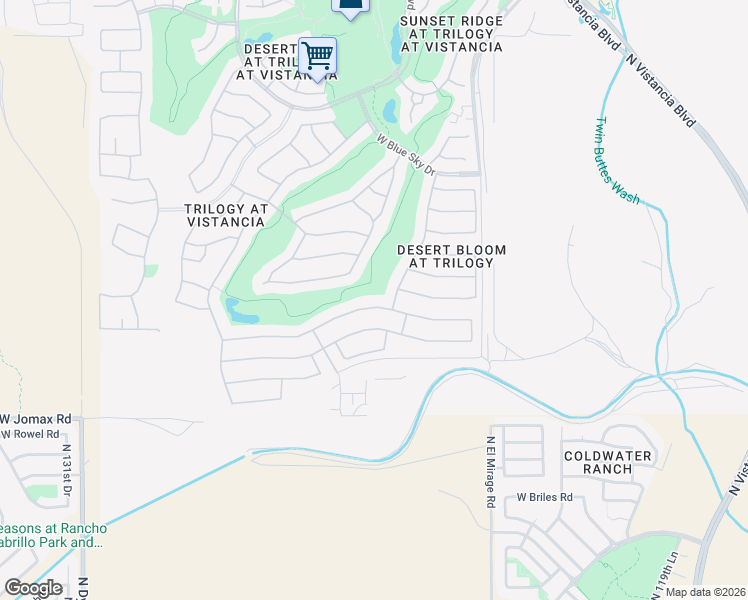 map of restaurants, bars, coffee shops, grocery stores, and more near 12510 West Bajada Road in Peoria