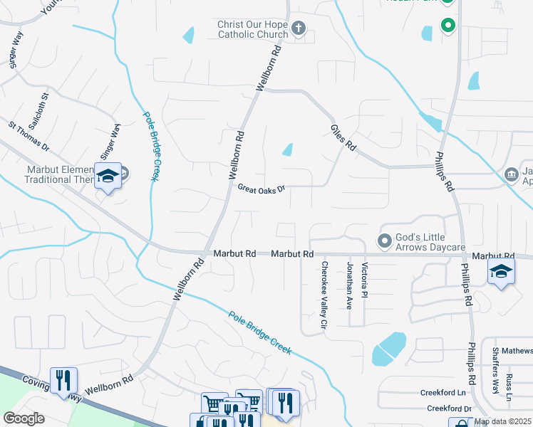map of restaurants, bars, coffee shops, grocery stores, and more near 6005 Wellborn Trce in Lithonia