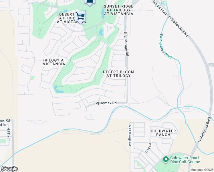 map of restaurants, bars, coffee shops, grocery stores, and more near 12477 West Alyssa Lane in Peoria