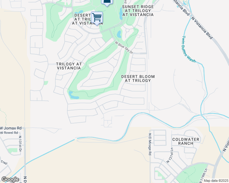 map of restaurants, bars, coffee shops, grocery stores, and more near 12510 West Bajada Road in Peoria