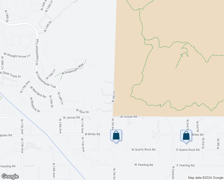 map of restaurants, bars, coffee shops, grocery stores, and more near 26914 North 7th Lane in Phoenix