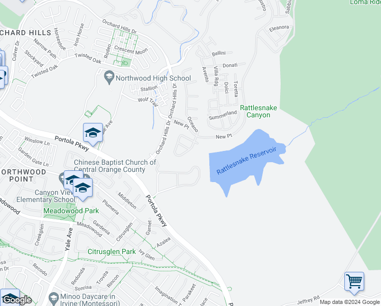 map of restaurants, bars, coffee shops, grocery stores, and more near 236 Oceano in Irvine