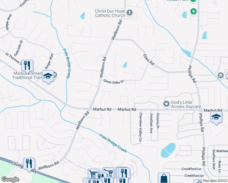 map of restaurants, bars, coffee shops, grocery stores, and more near 6005 Wellborn Trce in Lithonia