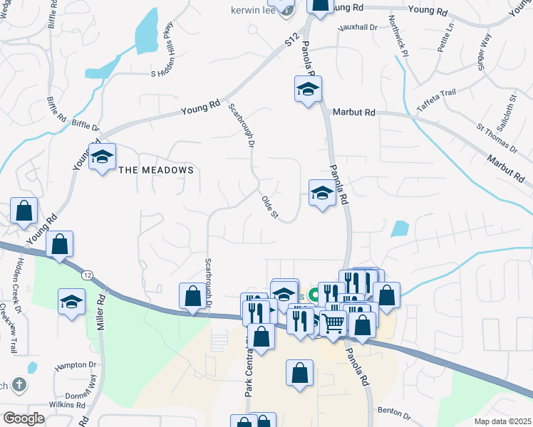 map of restaurants, bars, coffee shops, grocery stores, and more near 2048 Countydown Lane in Stone Mountain