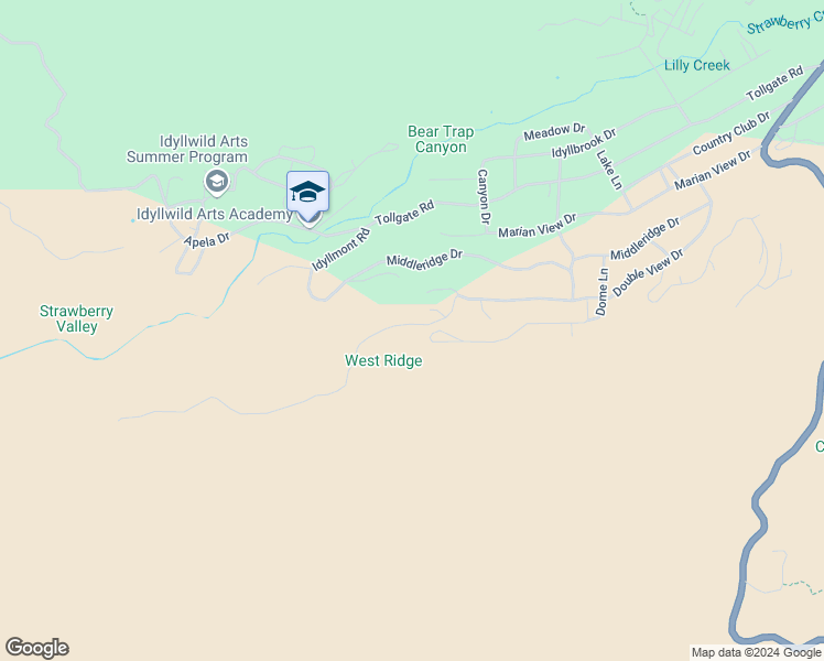 map of restaurants, bars, coffee shops, grocery stores, and more near Double View Drive in Idyllwild-Pine Cove