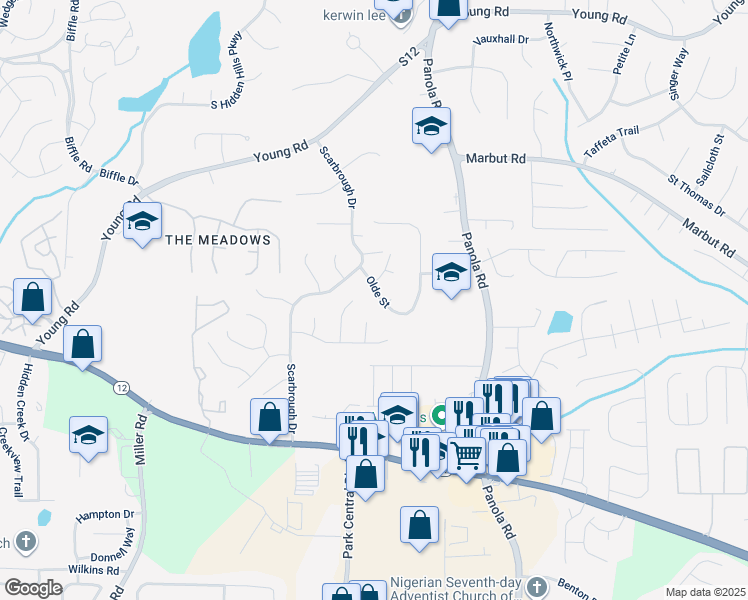map of restaurants, bars, coffee shops, grocery stores, and more near 2048 Countydown Lane in Stone Mountain