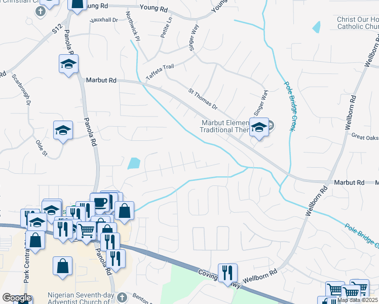 map of restaurants, bars, coffee shops, grocery stores, and more near 2037 Mallard Way in Lithonia