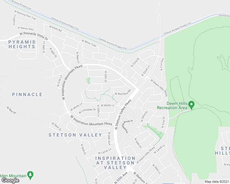 map of restaurants, bars, coffee shops, grocery stores, and more near 5444 West Red Bird Road in Phoenix