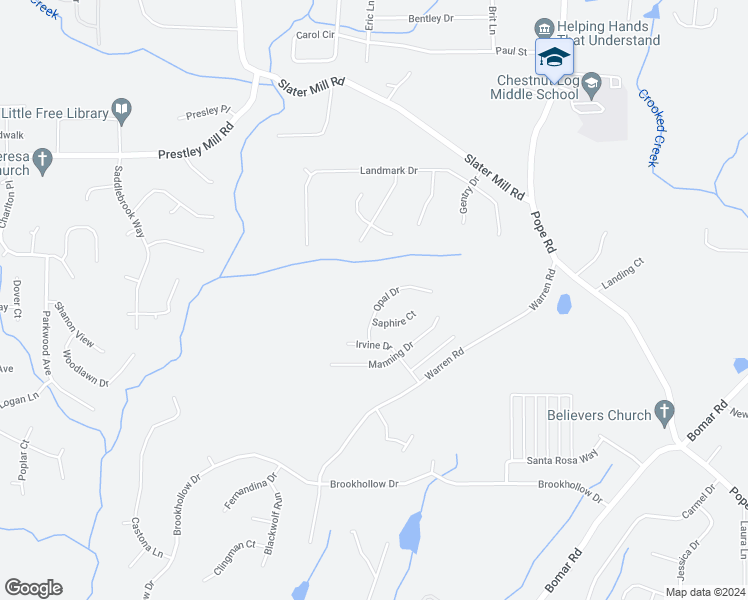 map of restaurants, bars, coffee shops, grocery stores, and more near 9361 Opal Drive in Douglasville