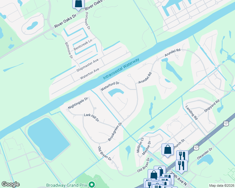 map of restaurants, bars, coffee shops, grocery stores, and more near 1474 Doar Point in Myrtle Beach