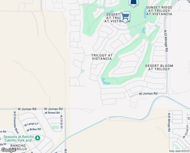 map of restaurants, bars, coffee shops, grocery stores, and more near 12858 West Alyssa Lane in Peoria