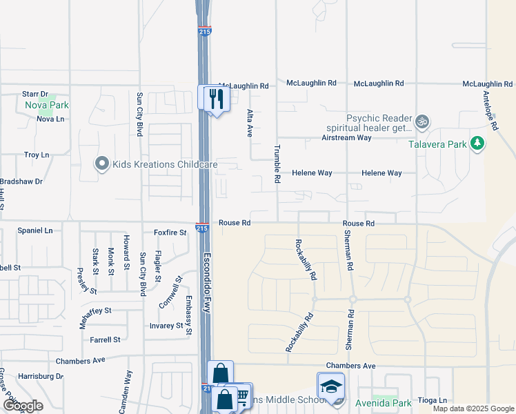 map of restaurants, bars, coffee shops, grocery stores, and more near 27200 Myles Court in Menifee