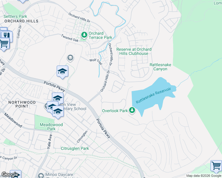 map of restaurants, bars, coffee shops, grocery stores, and more near 258 Oceano in Irvine